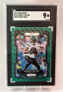 2023 Panini Prizm Garrett Wilson #233 Green Wave Prizm SGC 9 New York Jets - Picture 1 of 4