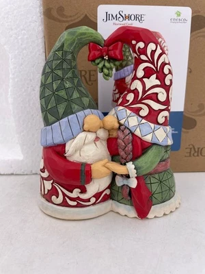 Enesco Jim Shore -  Gnomes Mistletoe Couple   #6015471 - Image 1 of 3