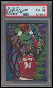 1994-95 Ultra #4 Hakeem Olajuwon Scoring Kings (PSA 8) - Picture 1 of 2