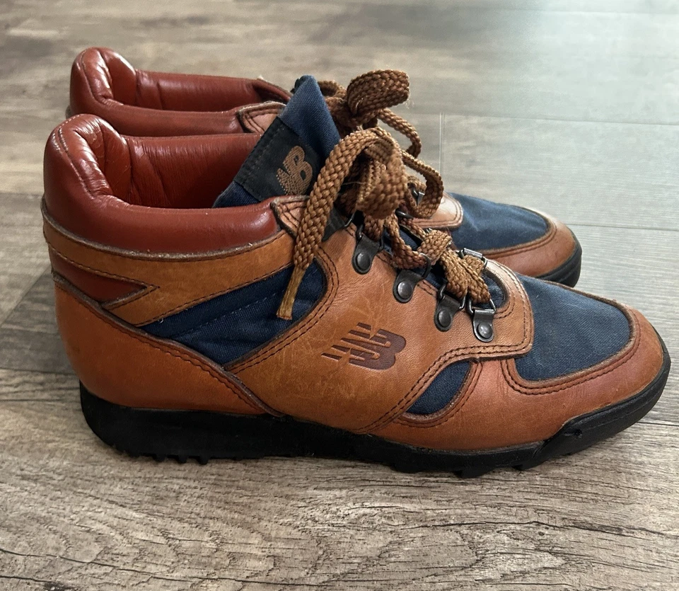 Женские кожаные туристические ботинки New Balance винтаж 1980-е 8,5 сделано в США Rainier средний верх - Изображение 1 из 4