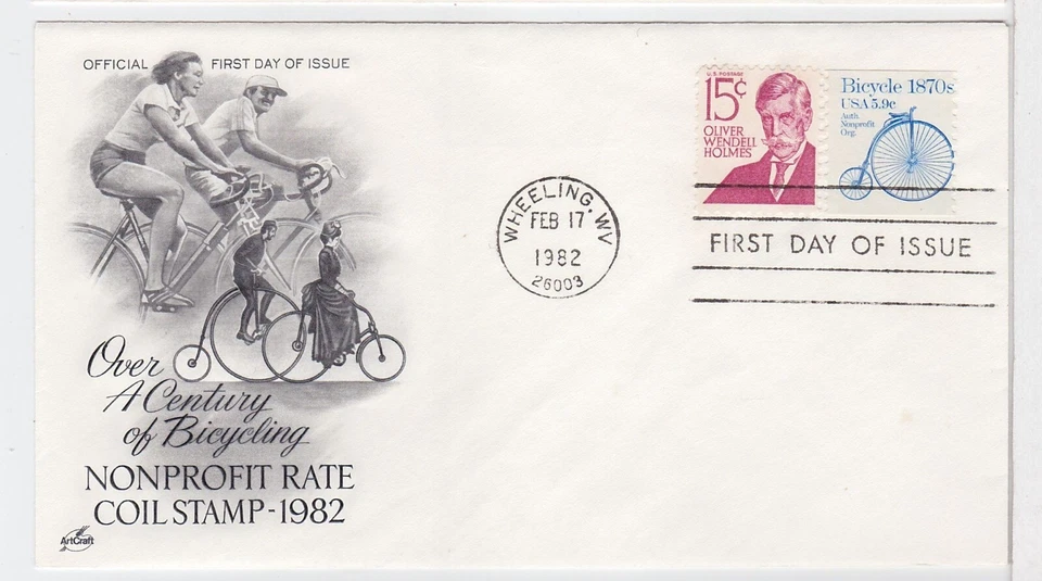 TurtlesTradingPost- Bicycle- Transportation Series 1982 #1901 FDC Artcraft - Image 1 of 1