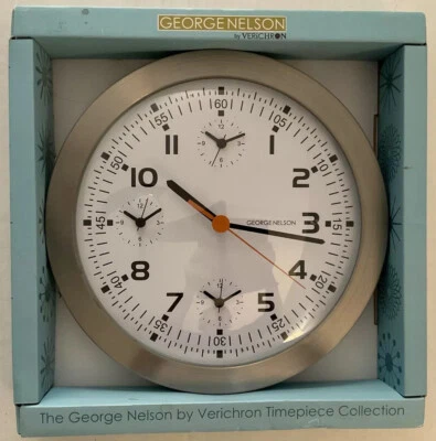 NEW George Nelson Verichron Wall Clock KIrch Timepiece Collection 4 Time Zones - Image 1 of 4