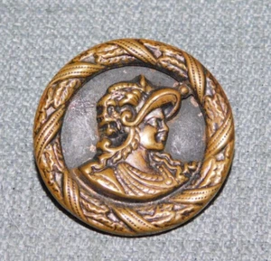 Antique Vtg Picture Button  Cameo Aprx: 1-1/4" #911-A - Picture 1 of 5