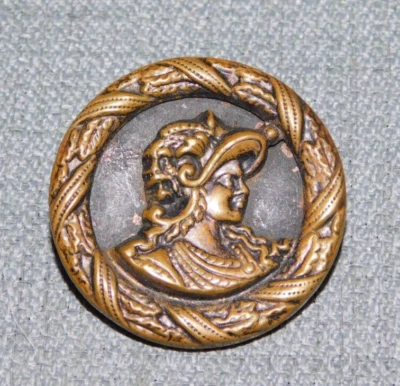 Antique Vtg Picture Button  Cameo Aprx: 1-1/4" #911-A - Image 1 of 4