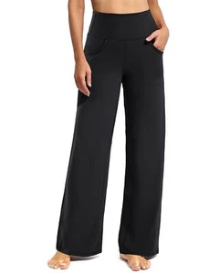 Wide Leg Pants Woman Yoga Pants with Pockets Loose Stretch Casual Lounge Swea... - Picture 1 of 5