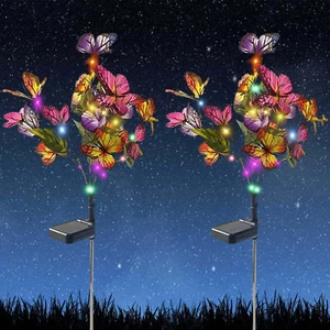 Solar Garden Lights Outdoor Waterproof, 2 Pack Solar Light Decorative with 28 Bu - Picture 1 of 12