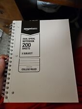 AmazonBasic Dual Spiral Notebook 200 Sheets 5 Subjects College Ruled