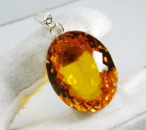 Natural 151.80 Ct Mogok Yellow Painite Oval Cut Certified Gemstone Pendant - Picture 1 of 4