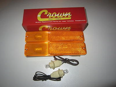 Se adapta a lámparas de señalización laterales Jeep CJ5 CJ7 CJ8 Scrambler 1976-1986 2 tomas de lente bombillas Foto 1 de 4