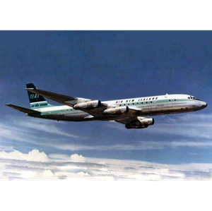 Air New Zealand Douglas DC-8 Art Print – Aerial View 1960s – 2 sizes Poster - Picture 1 of 5