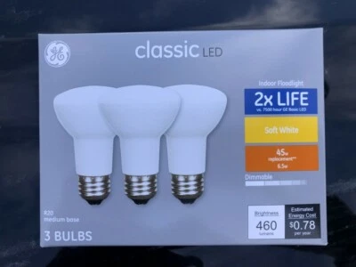 R20 LED dimmable soft white GE 2x life 3pack bulbs - Image 1 of 3