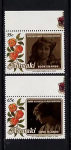 Aitutaki 1985-86 REINA MADRE 85, DAMA ELIZABETH MNH SG 523-526 SC 373-376 - Imagen 1 de 2