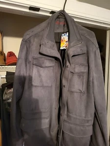 Robert Graham Coat Size XL Mens Cognac Gray Gentlemen Coat Suede Reg. $248.00. - Picture 1 of 8