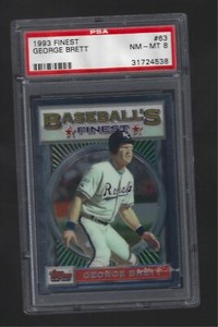 1993  TOPPS   FINEST  GEORGE  BRETT  #  63   PSA  8