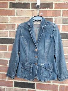 Womens LEVIS STRAUSS Signature Tailored Jean Denim Jacket Pockets Blazer Small - Picture 1 of 8