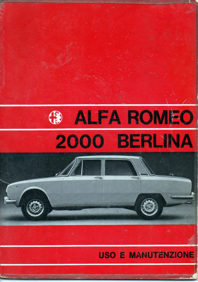 Manuale Uso e Manutenzione Alfa Romeo 2000 Berlina in PDF su CDR - Immagine 1 di 1
