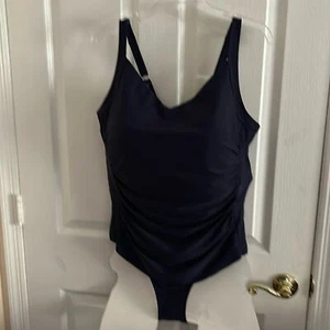 Sea & Sand Beachwear Womens size 18W Dark Navy Blue swimsuit. Very nice. - Picture 1 of 11