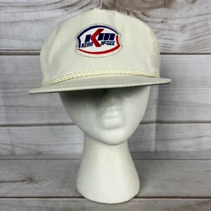 Vintage Kerr McGee Strapback Rope Hat White American Oil Gas Made in USA - Picture 1 of 9