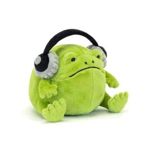 NWT JELLYCAT Ricky Rain Frog Plush w/ Headphones hard to find US seller - Picture 1 of 3