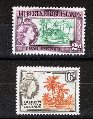 GILBERT & ELLICE ISLANDS 1964-5 DEFINITIVES SG85/86  MNH Cover