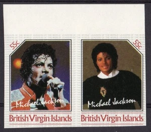 British Virgin Islands 1985 Michael Jackson 55c Pair IMPERFORATED MNH UNISSUED - Picture 1 of 1