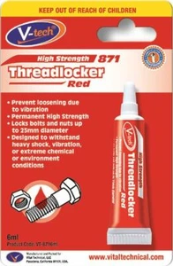 Streetwize V-Tech Threadlocker Red Anaerobic Adhesive 6.0ML Tube High Strength  - Picture 1 of 1