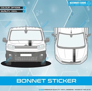 Bonnet Sticker for Citroen Berlingo Van Stripe Van Bonnet Decal (0011) - Picture 1 of 2