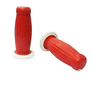 Handle Grip Balloon Bubble Fit For Vespa Lambretta Red w/ White Ring - Foto 1 di 3
