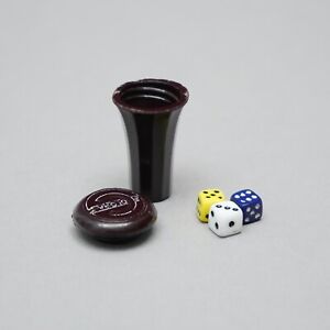 Bakelit Mini Dice Shaker Colora 30er Years With 3 Rolling the Dice