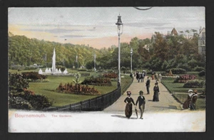 POSTCARD EARLY EDWARDIAN GREETINGS PEACOCK BOURNEMOUTH THE GARDENS 1905 - Picture 1 of 2