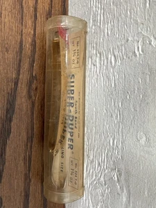 Vintage South Bend Super-Duper 524L Gold Pat Pend 1¾ oz Lure w/ Tube & Insert - Picture 1 of 7