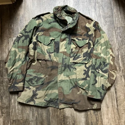 USGI M65 Cold Weather Field Jacket Coat & Liner Woodland Camo Large Regular - Image 1 of 4