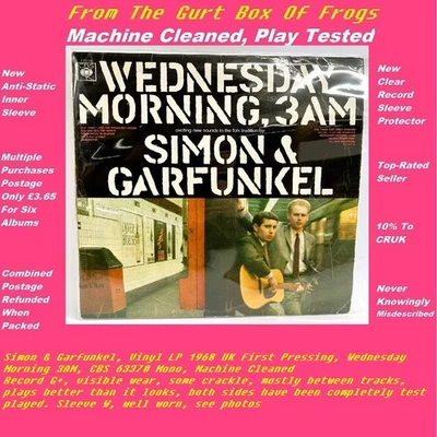Simon & Garfunkel  Vinyl LP 1968 Wednesday Morning 3AM CBS 63370 Mono G+/G - Image 1 of 4