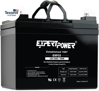12V 33Ah Rechargeable Deep Cycle Battery [EXP1233 ] - Image 1 of 4