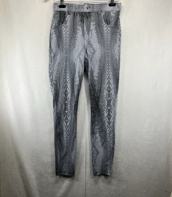HUE Python Print Denim Leggings Women's Med Snakeskin Ultra Soft Stretch Pants - Image 1 of 4
