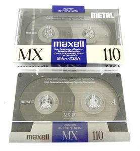 NOS New (1) Sealed MAXELL METAL—MX 110 Type IV Blank Audio CASSETTE TAPES x 2 - Picture 1 of 10