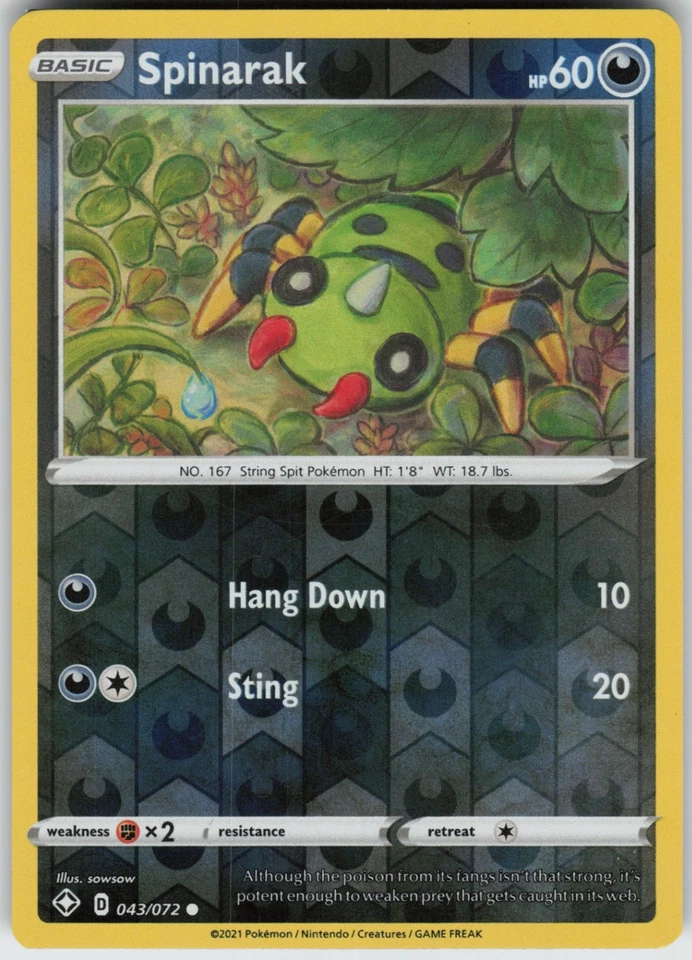 PO-06 Reverse Holo Spinarak 043/072 Common Shining Fates - Image 1 of 1