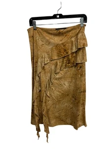 Mesmerize Rüschen Rock braun Gr. Large Wildlederimitat neutral Herbst Boho Chic - Bild 1 von 11
