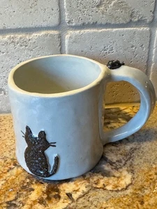 Artisan Handmade Hello There Art Cat Feline Mouse Coffee Tea Mug - Picture 1 of 5