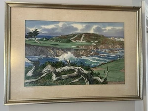 James March Phillips Acuarela Original Agujero 16 Punto Ciprés 29x20.5 - Imagen 1 de 10