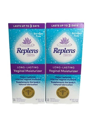 (2) Replens Long Lasting Vaginal Moisturizer Estrogen Free 1.23 Oz Exp: 02/2026 - Image 1 of 4