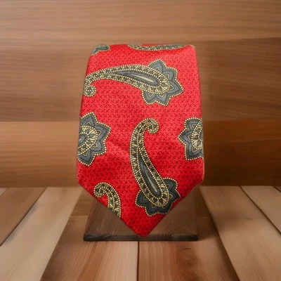 Corbata de cuello hecha a mano MEETING STREET 100 % seda cachemira (roja, dorada, gris) para padre Foto 1 de 4