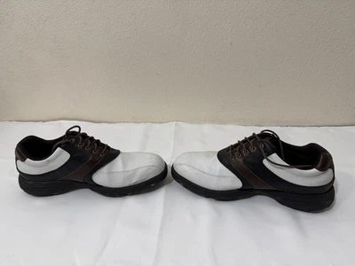 Zapatos de golf para hombre talla 10,5 (Etonic EM6101-14) blancos, marrones y negros Foto 1 de 4