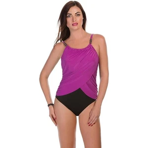 Traje de baño Magicsuit para mujer Lisa de una pieza con aros cuello alto orquídea talla 6 - Imagen 1 de 12