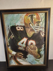 1966 Vintage Dave Boss NFL Atlanta Falcons Oil Painting Canvas Framed - Picture 1 of 4