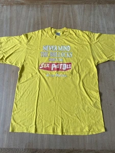 Vintage Sex Pistols 2002 Concert Shirt Rare Jerzees XL Yellow 2000s Punk Rock - Picture 1 of 6