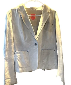 Isaac Mizrahi Suede Blazier Womens Large Tan VTG Jacket Retro Designer Cowgirl - Picture 1 of 15