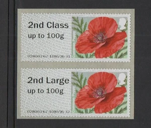 ERROR!  POPPY  R17YAL  2nd CLASS/2nd CLASS  LARGE COLLECTOR PAIR  POST GO Superb - Picture 1 of 1