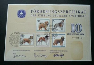 [SJ] Germany Dogs 1996 Pets Animal Fauna (Certificate Sport Sponsorship) - Picture 1 of 6