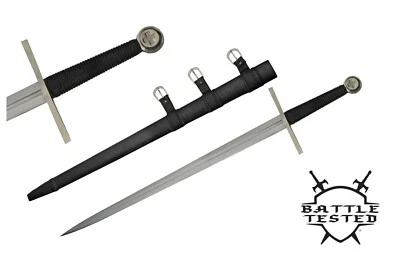 41英寸中世纪宽剑碳钢刀片凹槽聚合物手柄 — 第 1/4 张图片